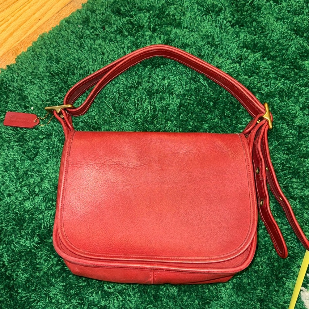 Coach vintage red large cross body
